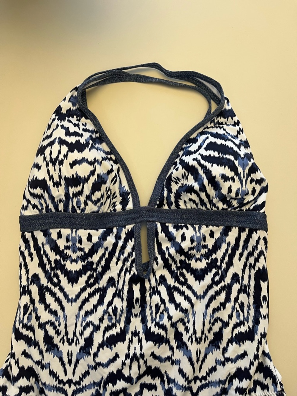 Jessica Simpson Navy and White Patterned Junior One-Piece Swimsuit - Picture 2 of 5